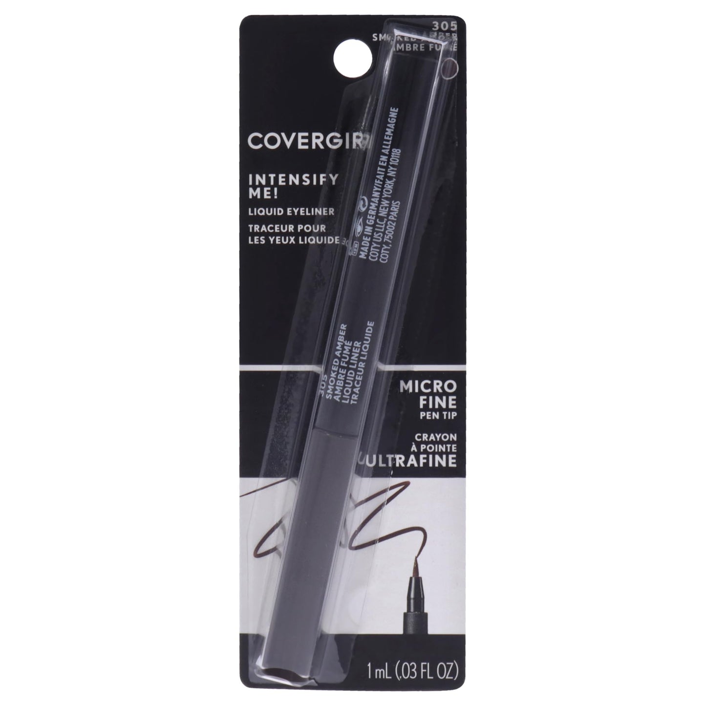 COVERGIRL Intensify Me Delineador Líquido Negro Intenso 300, 0.03 oz