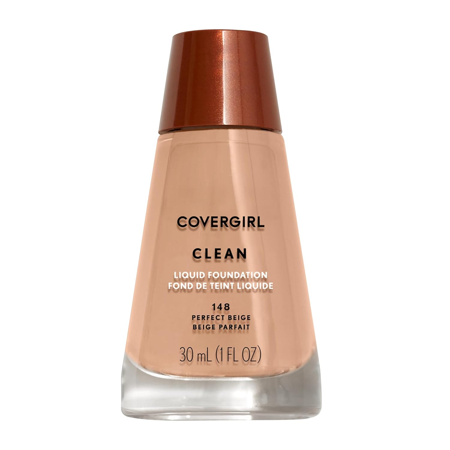 Base líquida COVERGIRL Clean, Beige Perfecto 148, Paquete de 1
