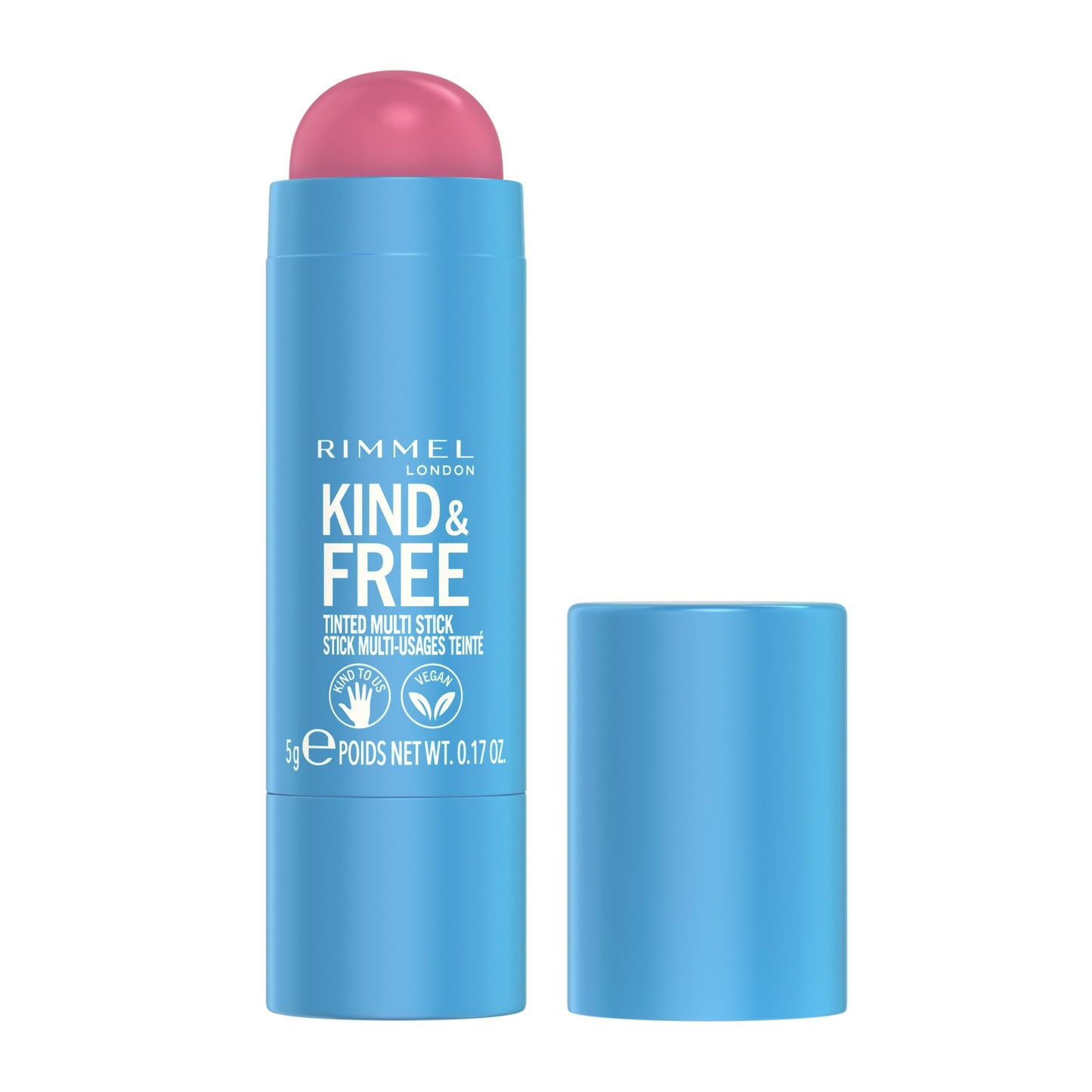 Rimmel London Kind & Free, 005 Berry Sweet, Multi-Stick, para mejillas y labios, hidratante, color construible, fórmula vegana, fórmula limpia, 0.18 onzas