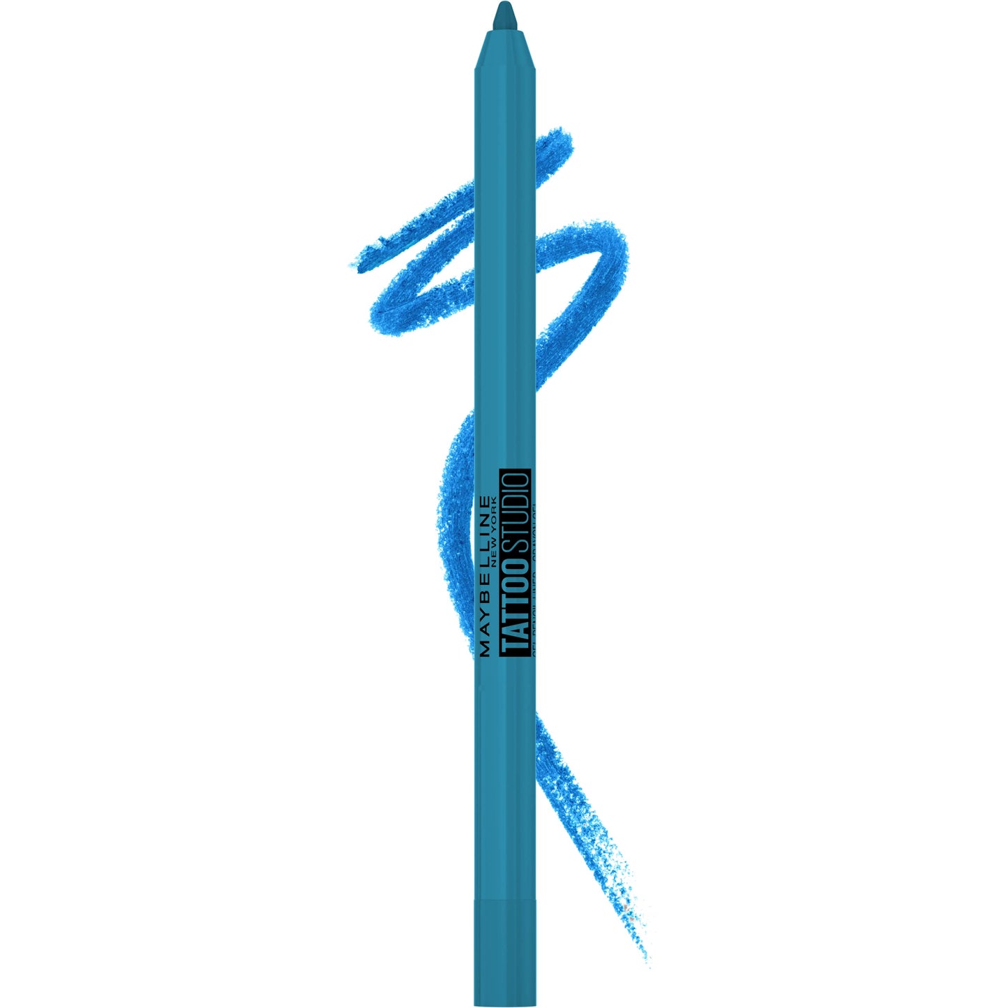 MAYBELLINE New York Tattoo Studio - Lápiz delineador de ojos afilable de larga duración, pigmento en gel que se desliza suavemente, 36 horas de uso, resistente al agua, limón estrellado, 0.04 onzas