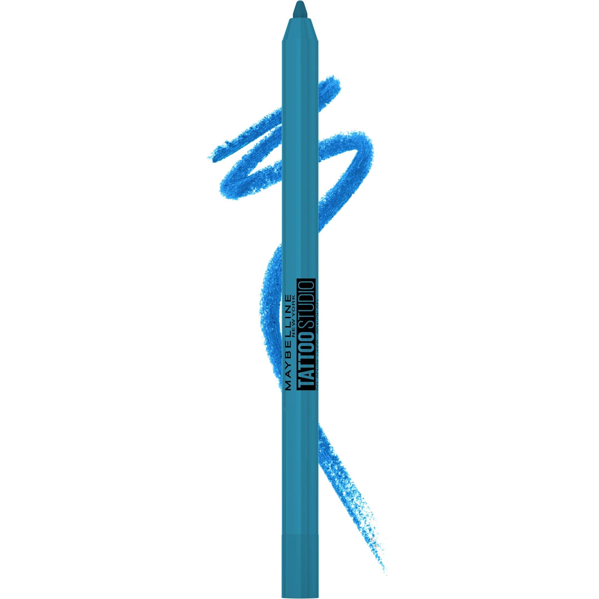 MAYBELLINE New York Tattoo Studio - Lápiz delineador de ojos afilable de larga duración, pigmento en gel que se desliza suavemente, 36 horas de uso, resistente al agua, limón estrellado, 0.04 onzas