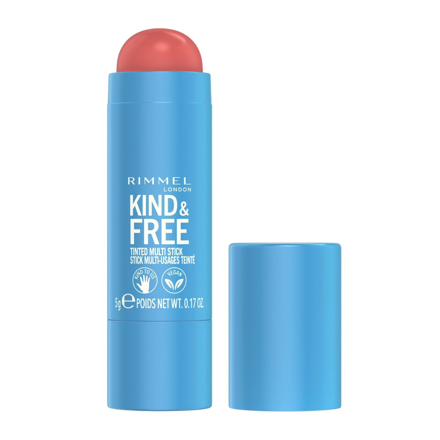Rimmel London Kind & Free, 005 Berry Sweet, Multi-Stick, para mejillas y labios, hidratante, color construible, fórmula vegana, fórmula limpia, 0.18 onzas