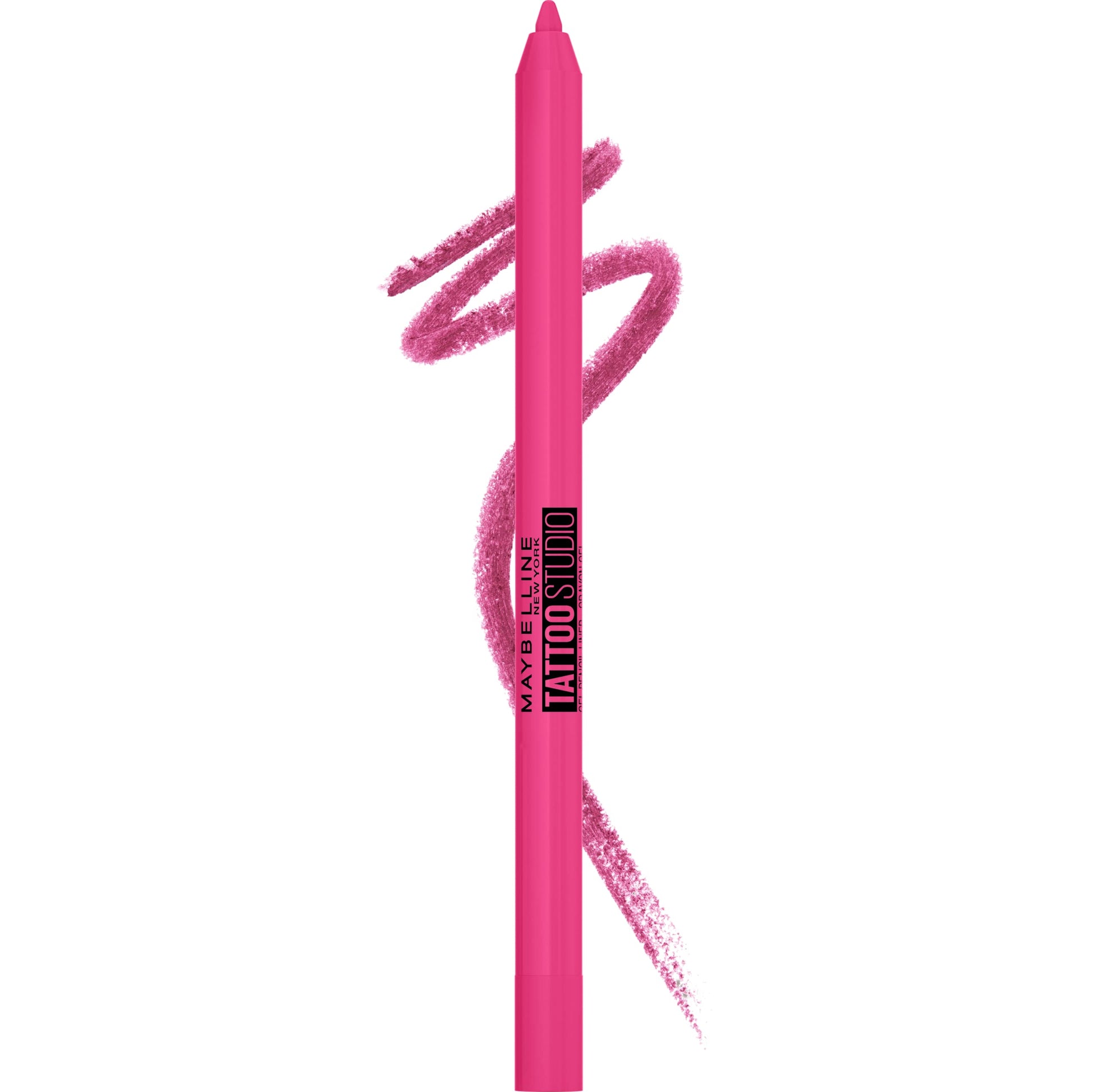 MAYBELLINE New York Tattoo Studio - Lápiz delineador de ojos afilable de larga duración, pigmento en gel que se desliza suavemente, 36 horas de uso, resistente al agua, limón estrellado, 0.04 onzas