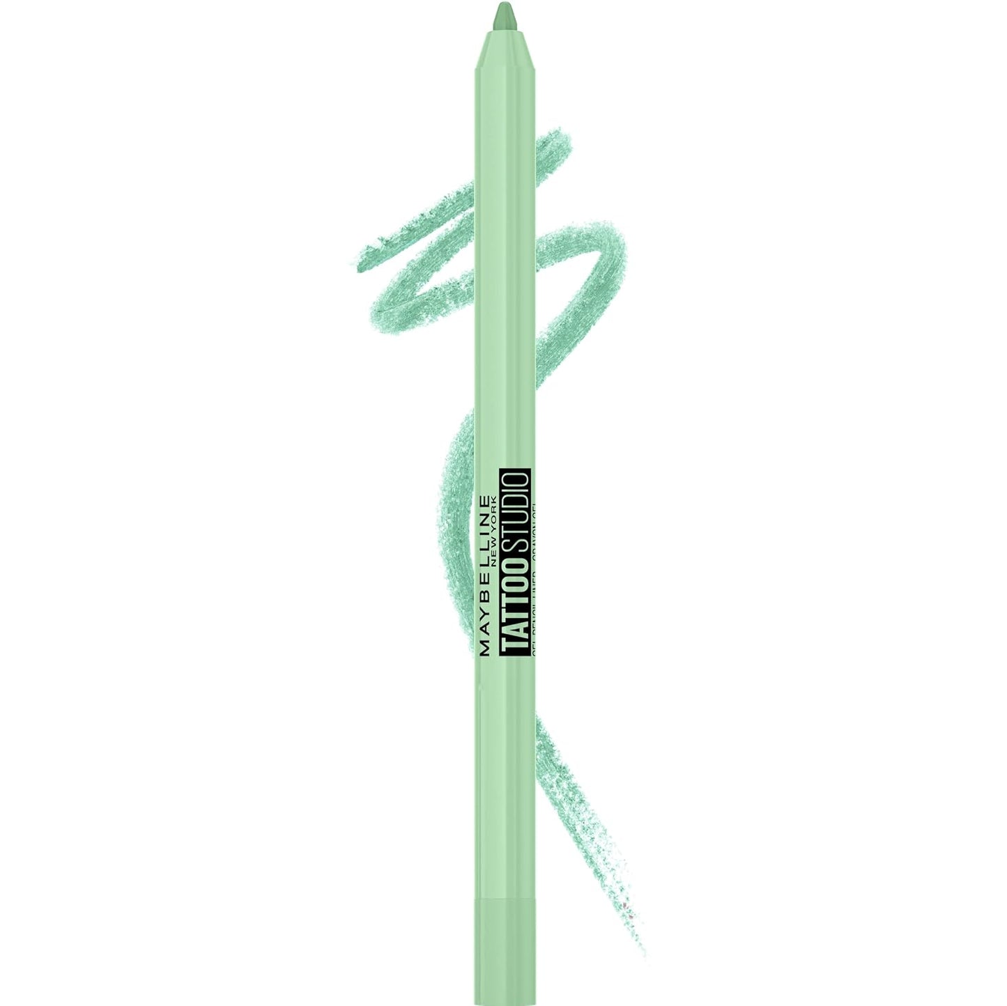 MAYBELLINE New York Tattoo Studio - Lápiz delineador de ojos afilable de larga duración, pigmento en gel que se desliza suavemente, 36 horas de uso, resistente al agua, limón estrellado, 0.04 onzas