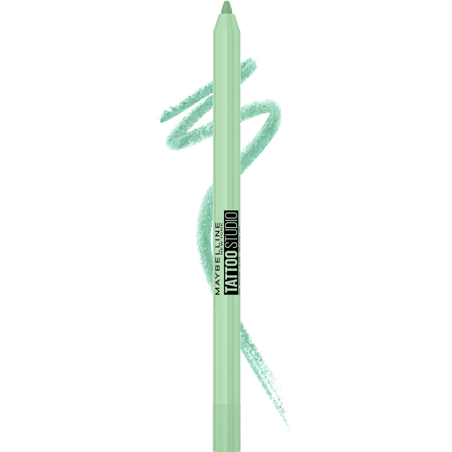 MAYBELLINE New York Tattoo Studio - Lápiz delineador de ojos afilable de larga duración, pigmento en gel que se desliza suavemente, 36 horas de uso, resistente al agua, limón estrellado, 0.04 onzas