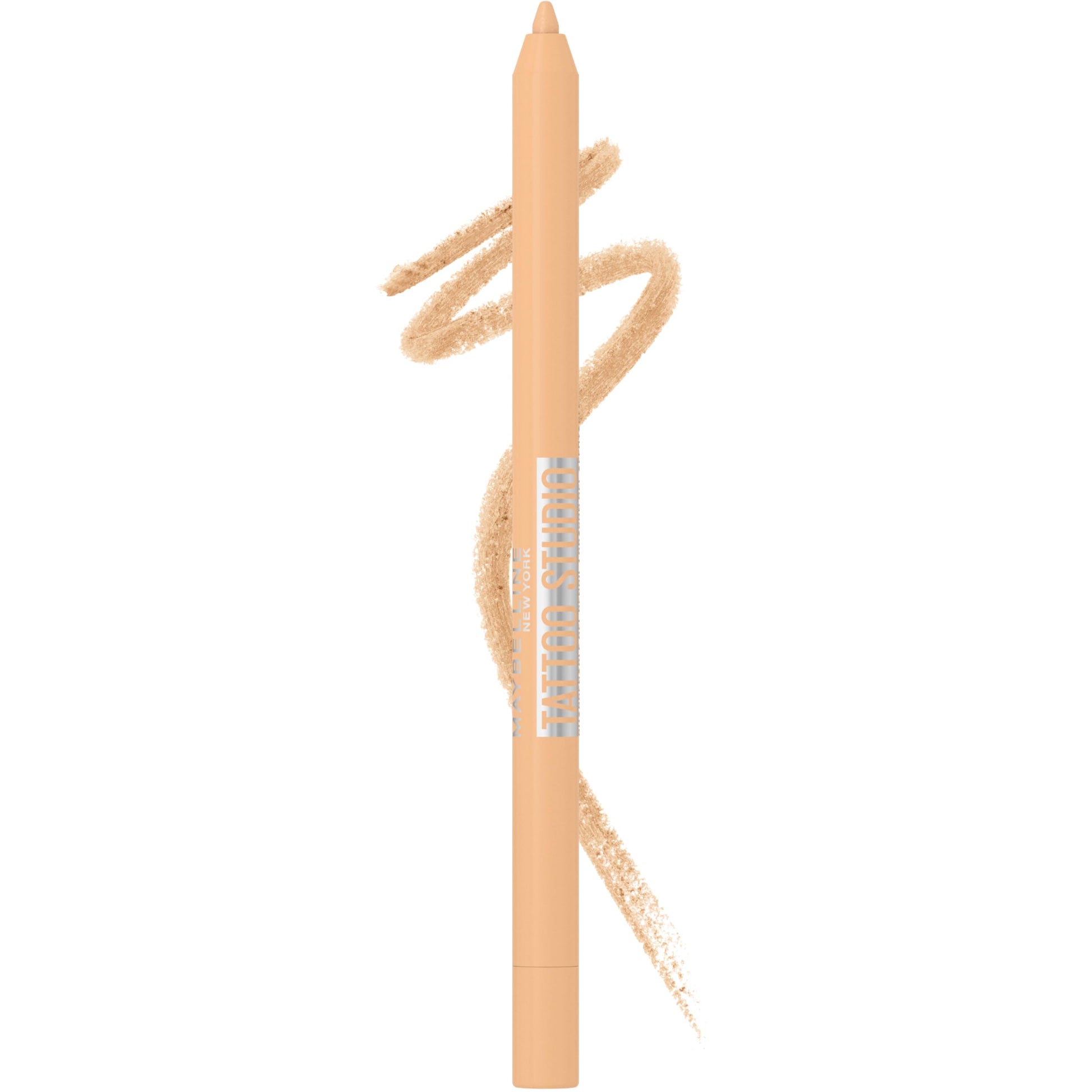 MAYBELLINE New York Tattoo Studio - Lápiz delineador de ojos afilable de larga duración, pigmento en gel que se desliza suavemente, 36 horas de uso, resistente al agua, limón estrellado, 0.04 onzas