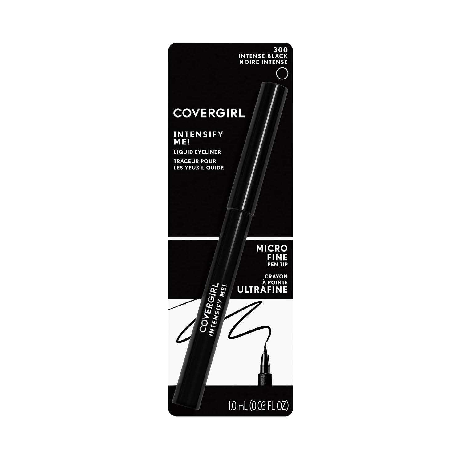 COVERGIRL Intensify Me Delineador Líquido Negro Intenso 300, 0.03 oz