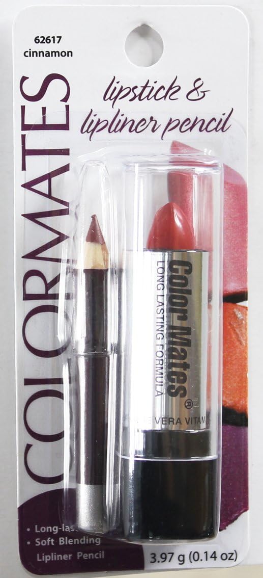 Colour Mates Lipstick with Lipliner Pencil, 62617 Cinnamon