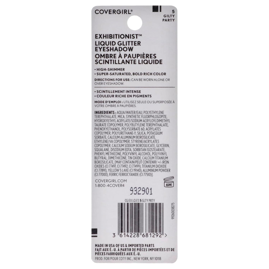 COVERGIRL Exhibitionist Liquid Glitter Eyeshadow, Gilty Party , 0.13 Ounce