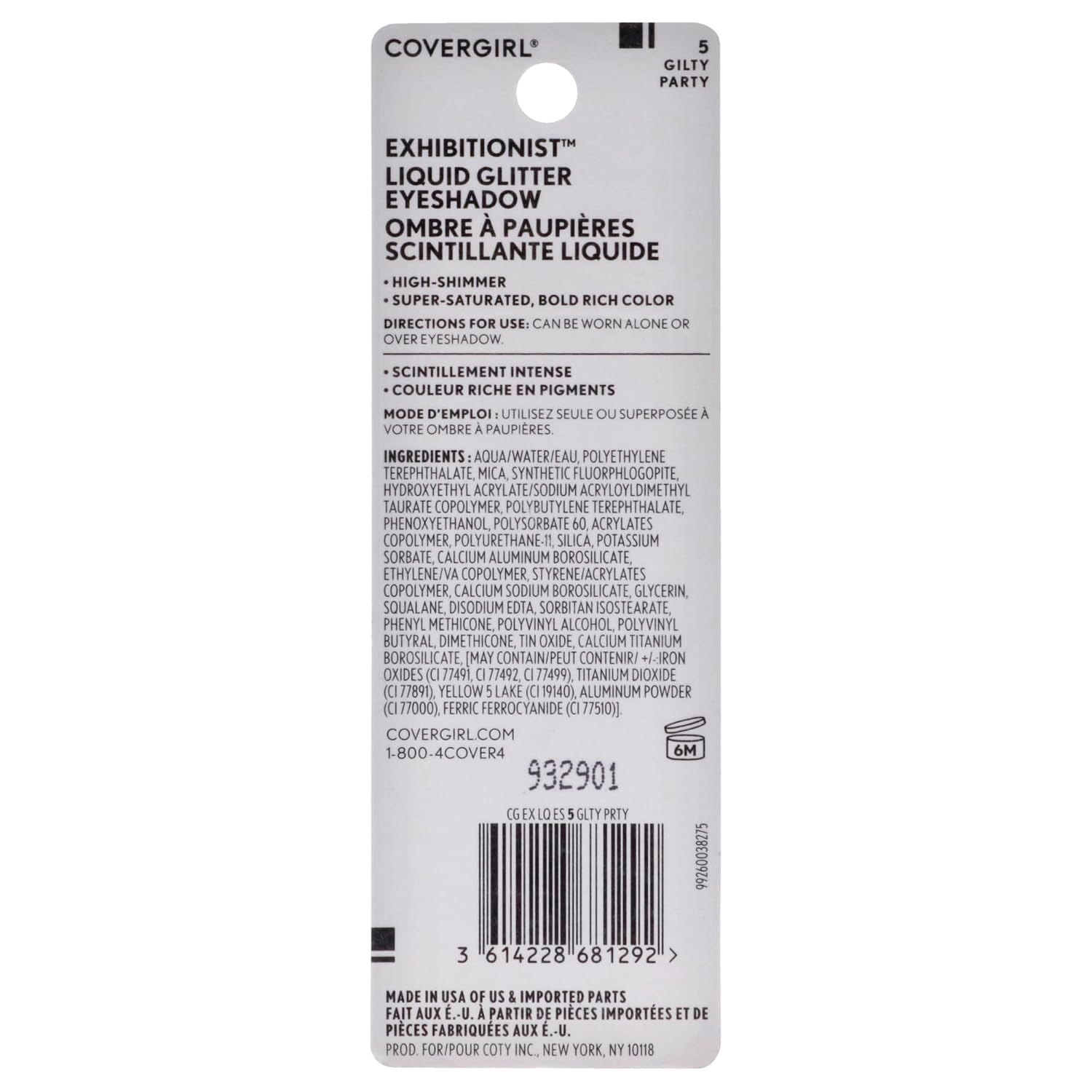 COVERGIRL Exhibitionist Liquid Glitter Eyeshadow, Gilty Party , 0.13 Ounce