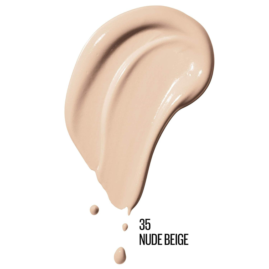 Maybelline Dream Radiant Liquid - Maquillaje hidratante de cobertura media, base líquida ligera, beige nude, 1 unidad