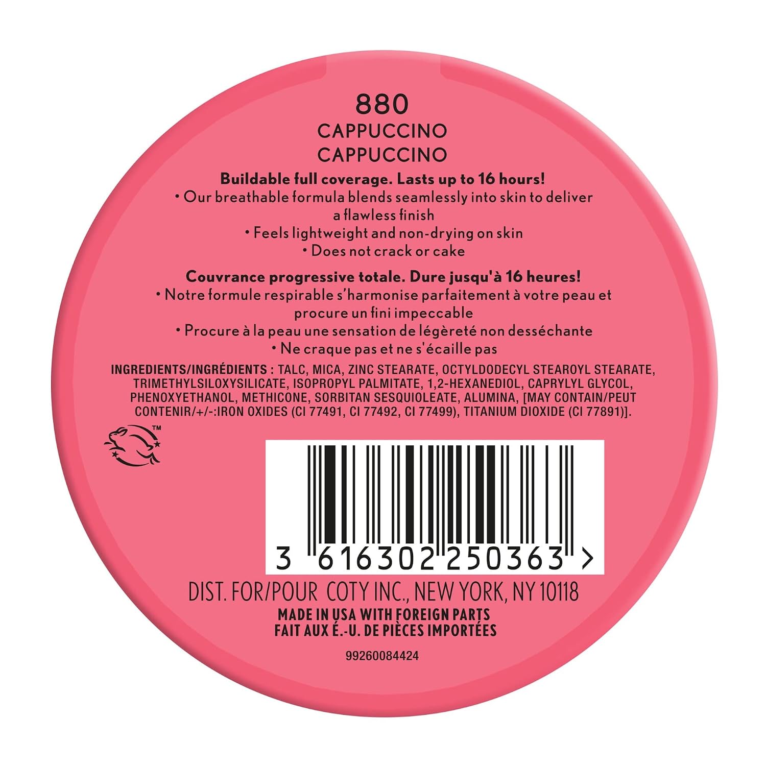 COVERGIRL Outlast Extreme Wear - Polvo prensado, 880 capuchino, 0.38 onzas