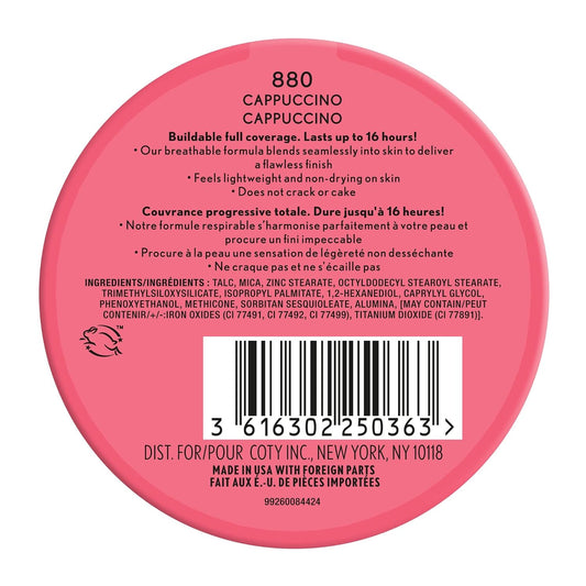 COVERGIRL Outlast Extreme Wear - Polvo prensado, 880 capuchino, 0.38 onzas