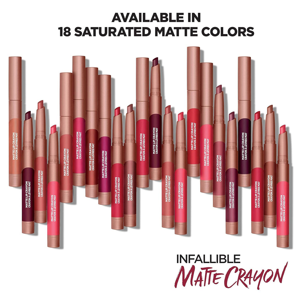 L’Oréal Paris Infallible Matte Lip Crayon, Sizzling Sugar (Packaging May Vary)