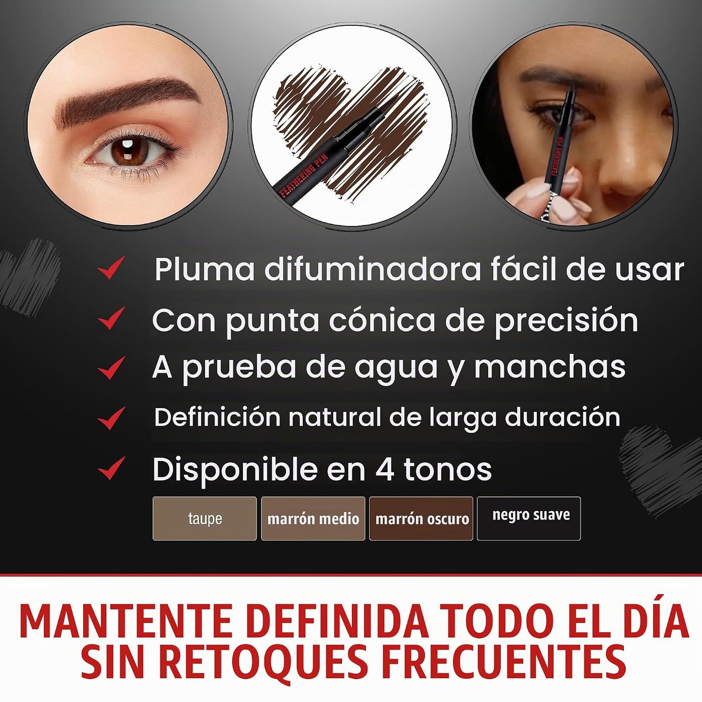Ardell Stroke a Brow Pencil - Lápiz de cejas – Micro punta precisa, cejas impermeables de larga duración, punta de precisión, marrón oscuro, 1 paquete
