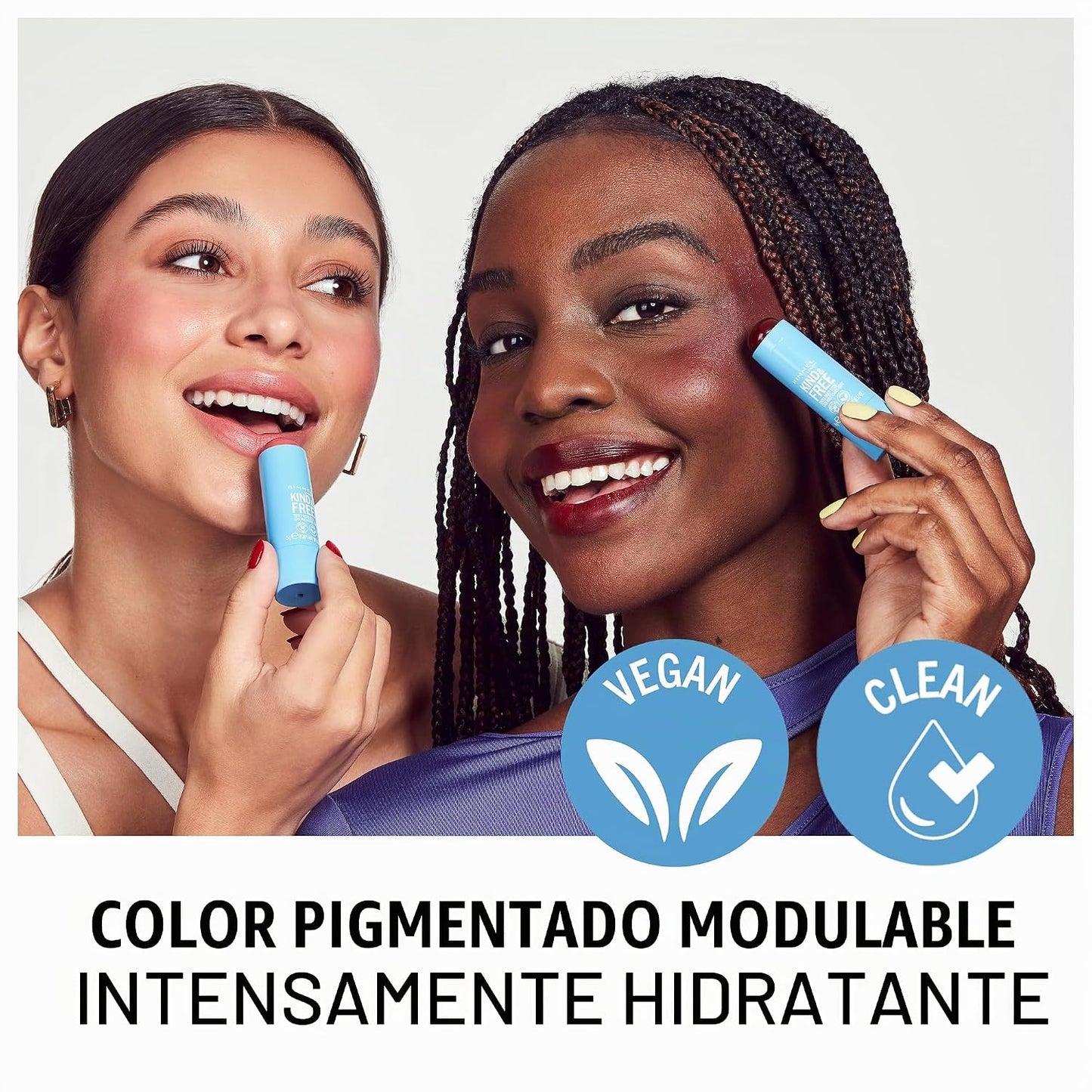 Rimmel London Kind & Free, 005 Berry Sweet, Multi-Stick, para mejillas y labios, hidratante, color construible, fórmula vegana, fórmula limpia, 0.18 onzas