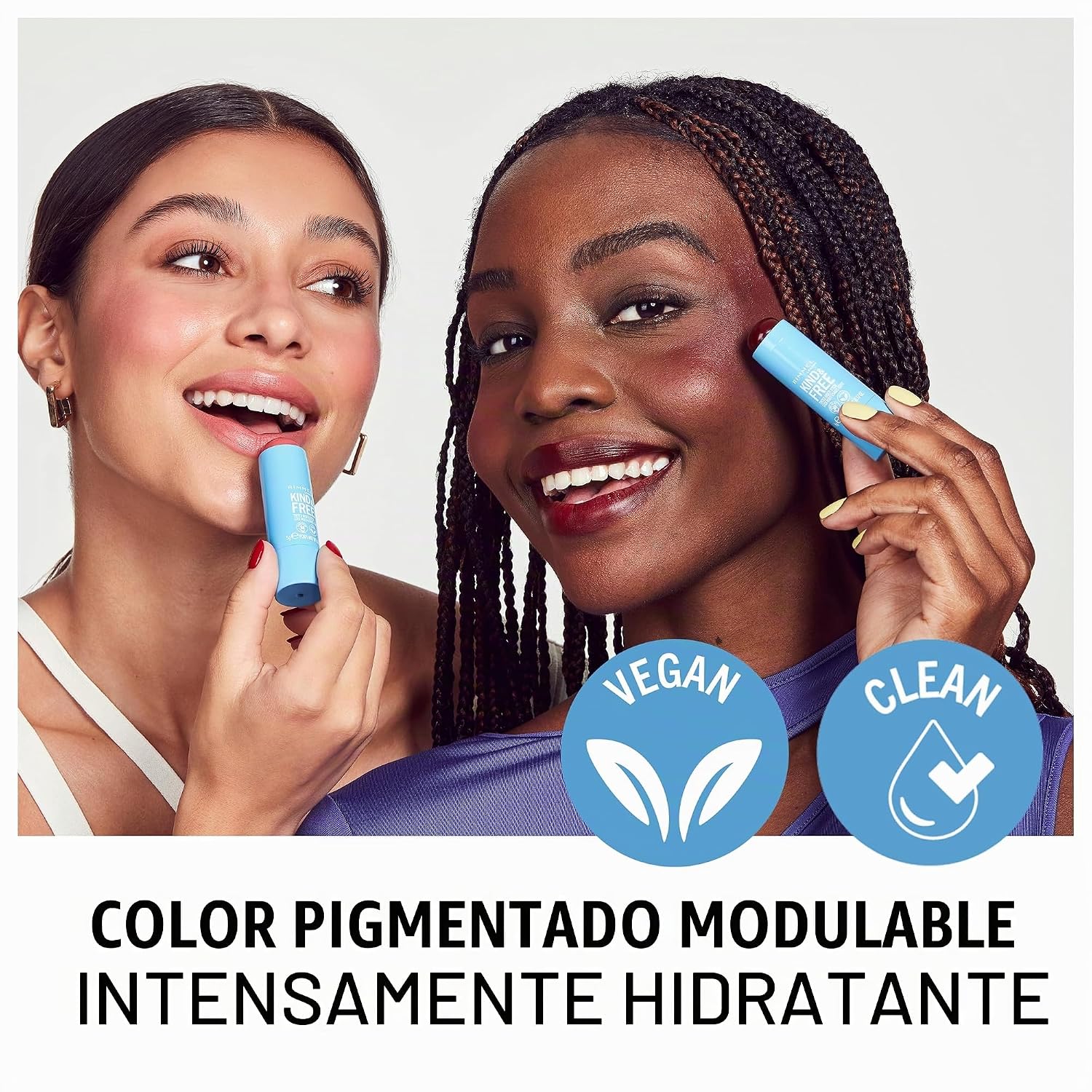 Rimmel London Kind & Free, 005 Berry Sweet, Multi-Stick, para mejillas y labios, hidratante, color construible, fórmula vegana, fórmula limpia, 0.18 onzas