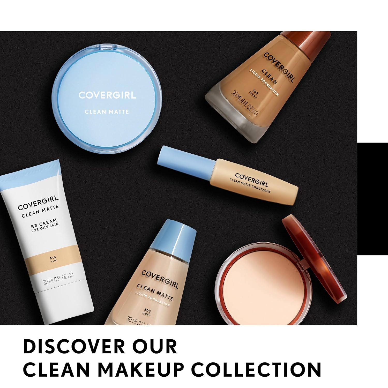 CoverGirl Maquillaje líquido Clean Oil Control, color beige cremoso 550, botella de 1.0 onzas