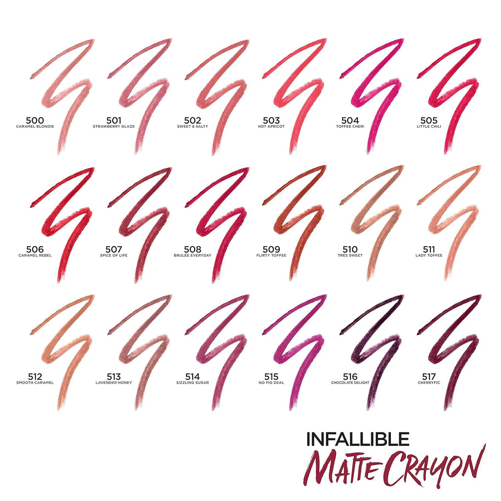 L’Oréal Paris Infallible Matte Lip Crayon, Sizzling Sugar (Packaging May Vary)