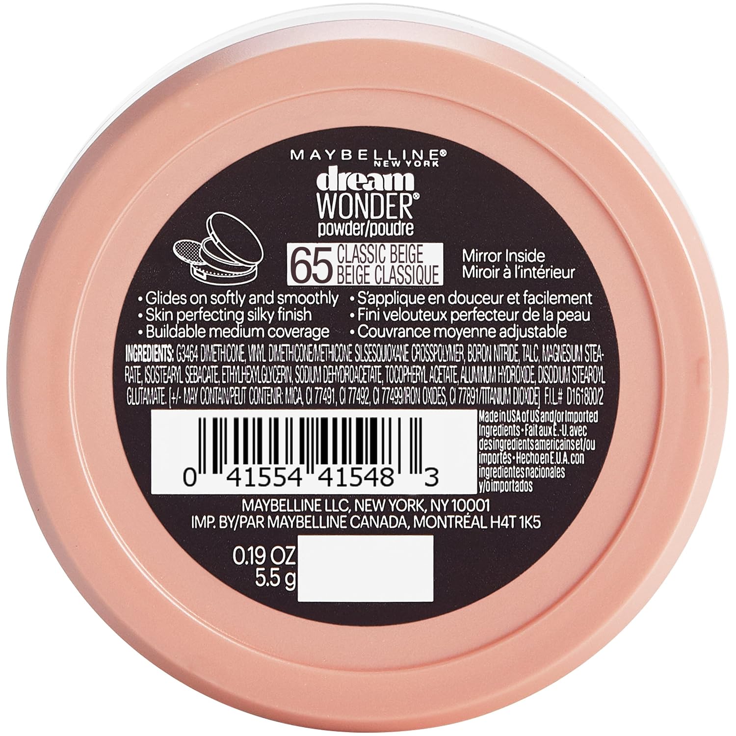 Polvo Maybelline New York Dream Wonder de 0.19 onzas, Beige clásico